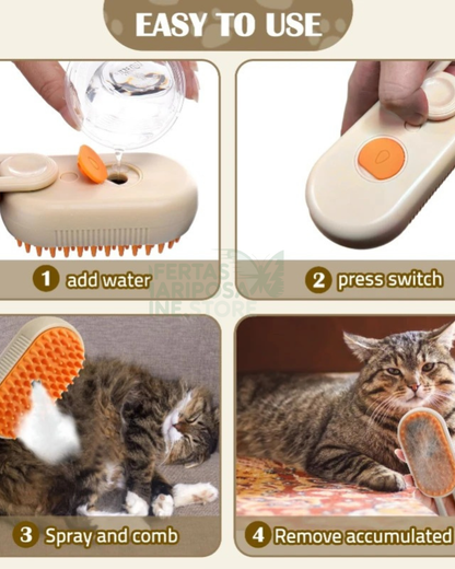 Cepillo a vapor 4  en 1 para Mascotas